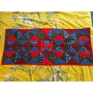 patchwork and polkadot reversible table runner new no tags